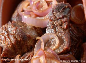 Brasilianisches Essen - Rindfleisch Gericht Carne d o Sol